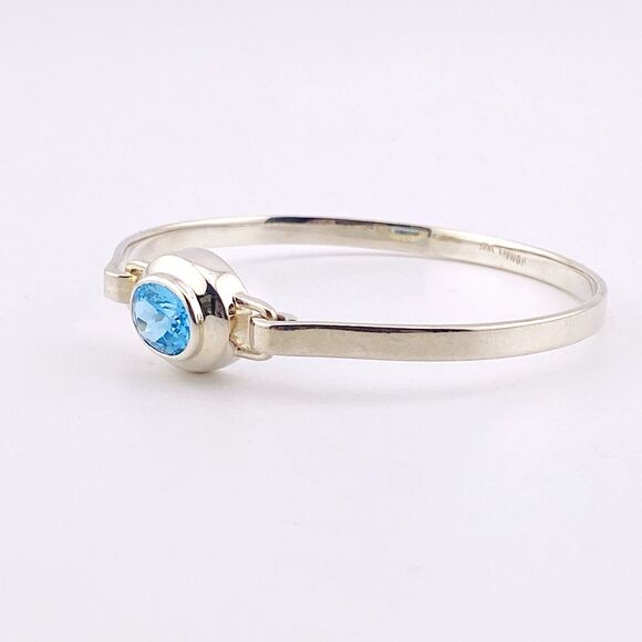 BOMA Topaz Sterling Silver Minimalist Cuff Bracelet Bangle Signed 6.5 In ca1990s - Picture 2 of 7